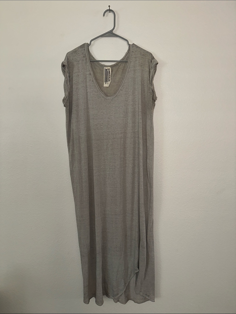 Free People Women’s Kick Around Gray Cold Shoulder High Low Maxi Dress Size M
